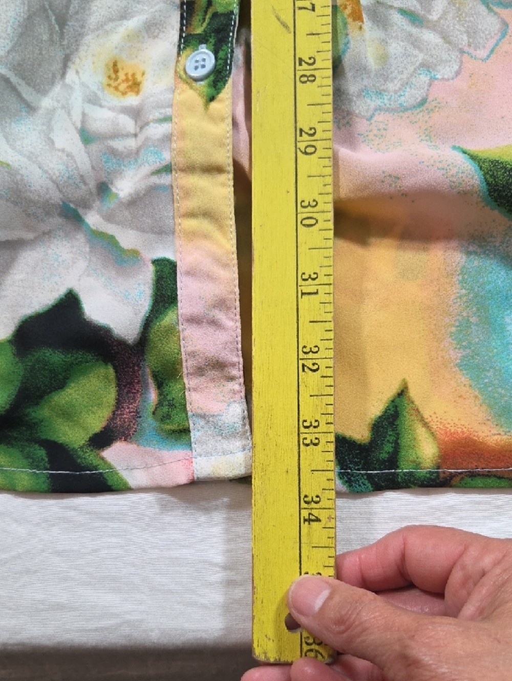 Seven 7 Floral Pleated Button-Up Tunic Top Pastel Multi V Neck Spring Lighweight - Picture 6 of 11